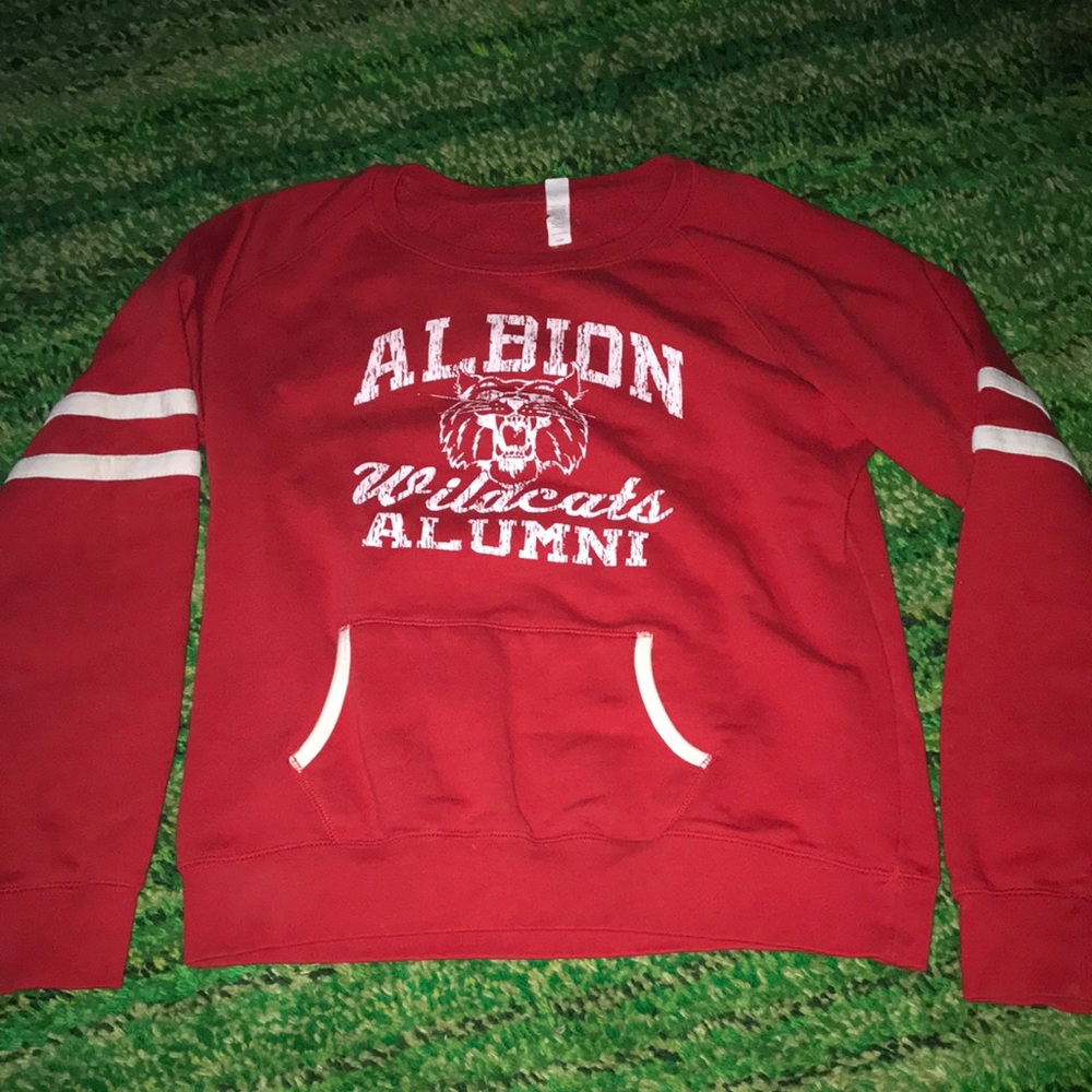 Enza Albion Wildcats Alumni Red Women's Crewneck Sweatshirt Large Collegiate